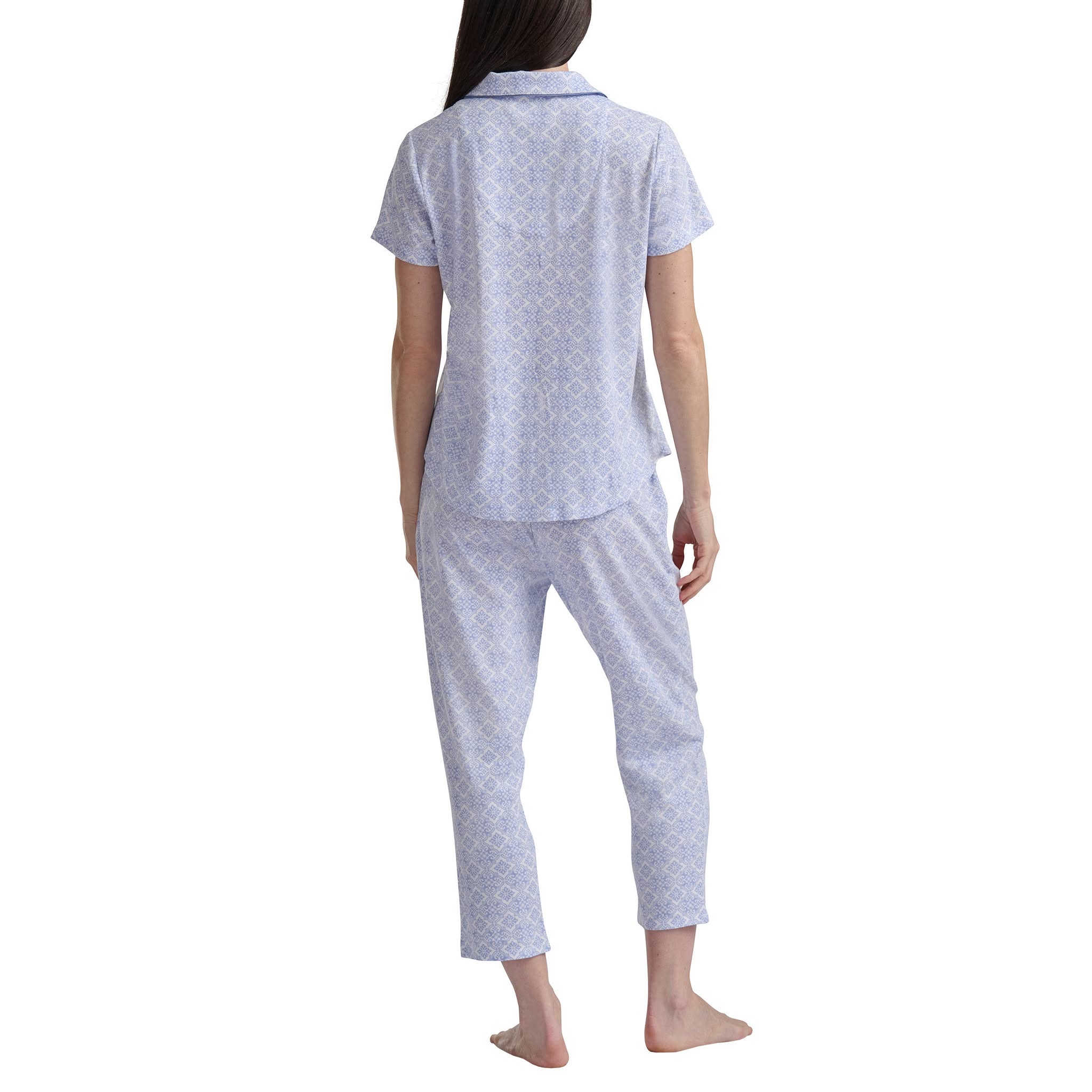 Karen Neuburger Womens 2 Pieces Pajama Set Blue Large Item #2085 - Image 3