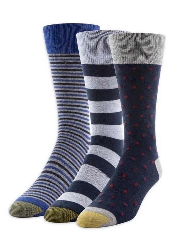 Gold Toe Edition Dress Crew Socks Assorted, 3 Pack Item 6002