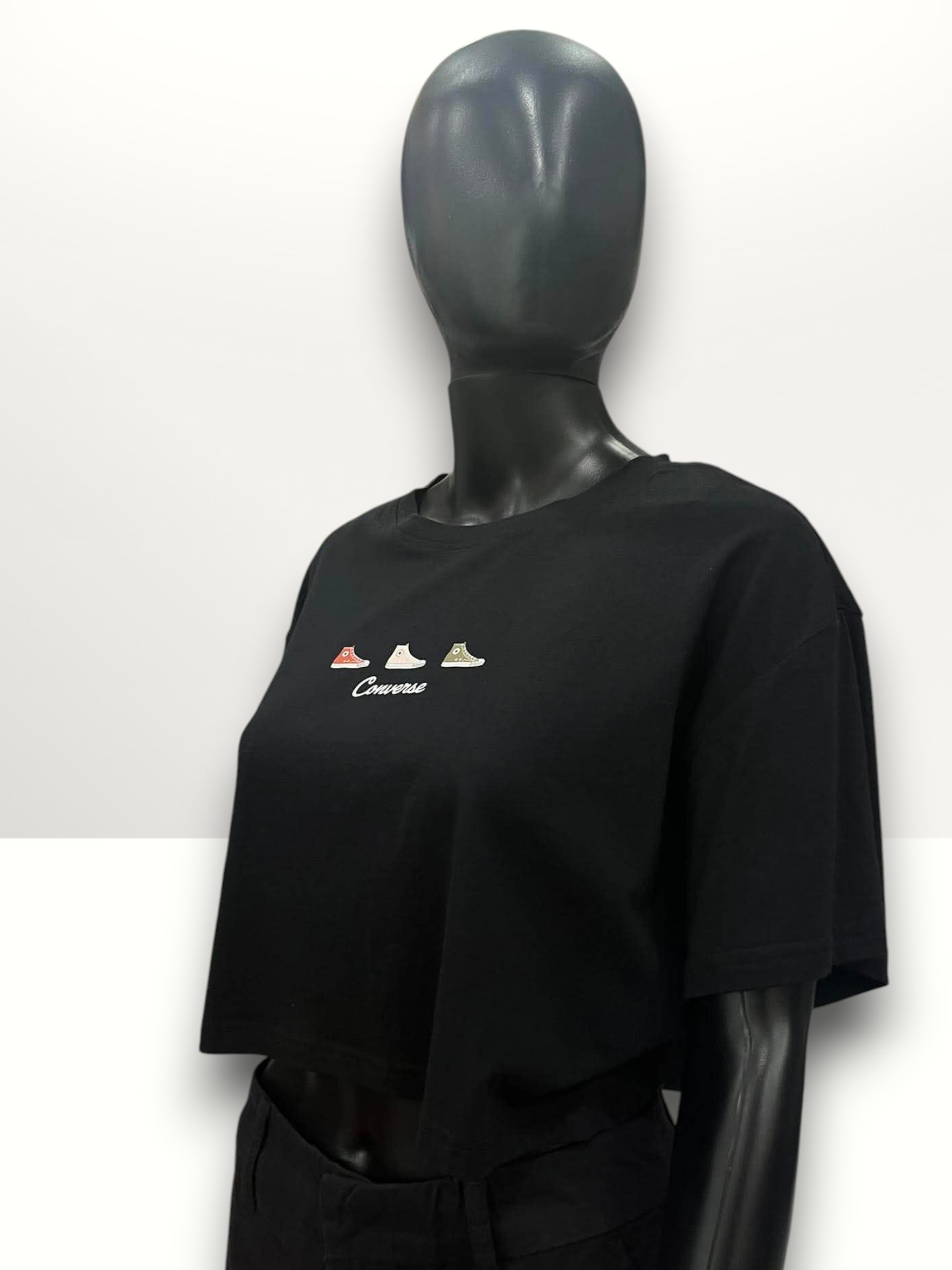 Converse Ladies Shirt Black Size M Item #2102 - Image 3