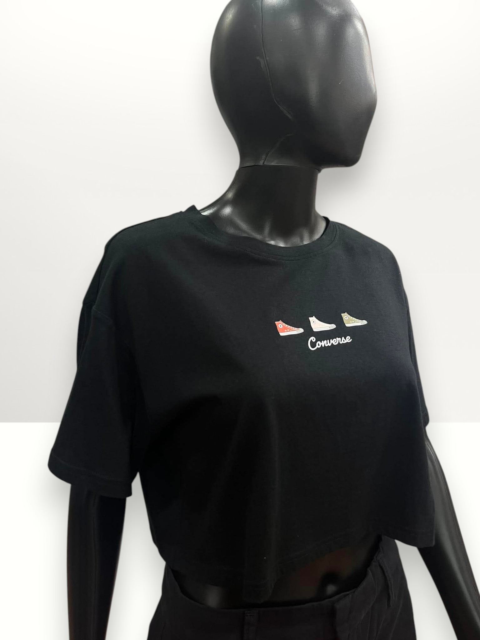 Converse Ladies Shirt Black Size M Item #2102 - Image 2