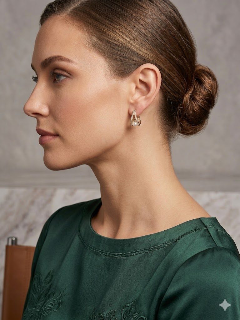 Karl Lagerfeld Paris Pearl Crystal Drop Earrings Item #5051 - Image 3