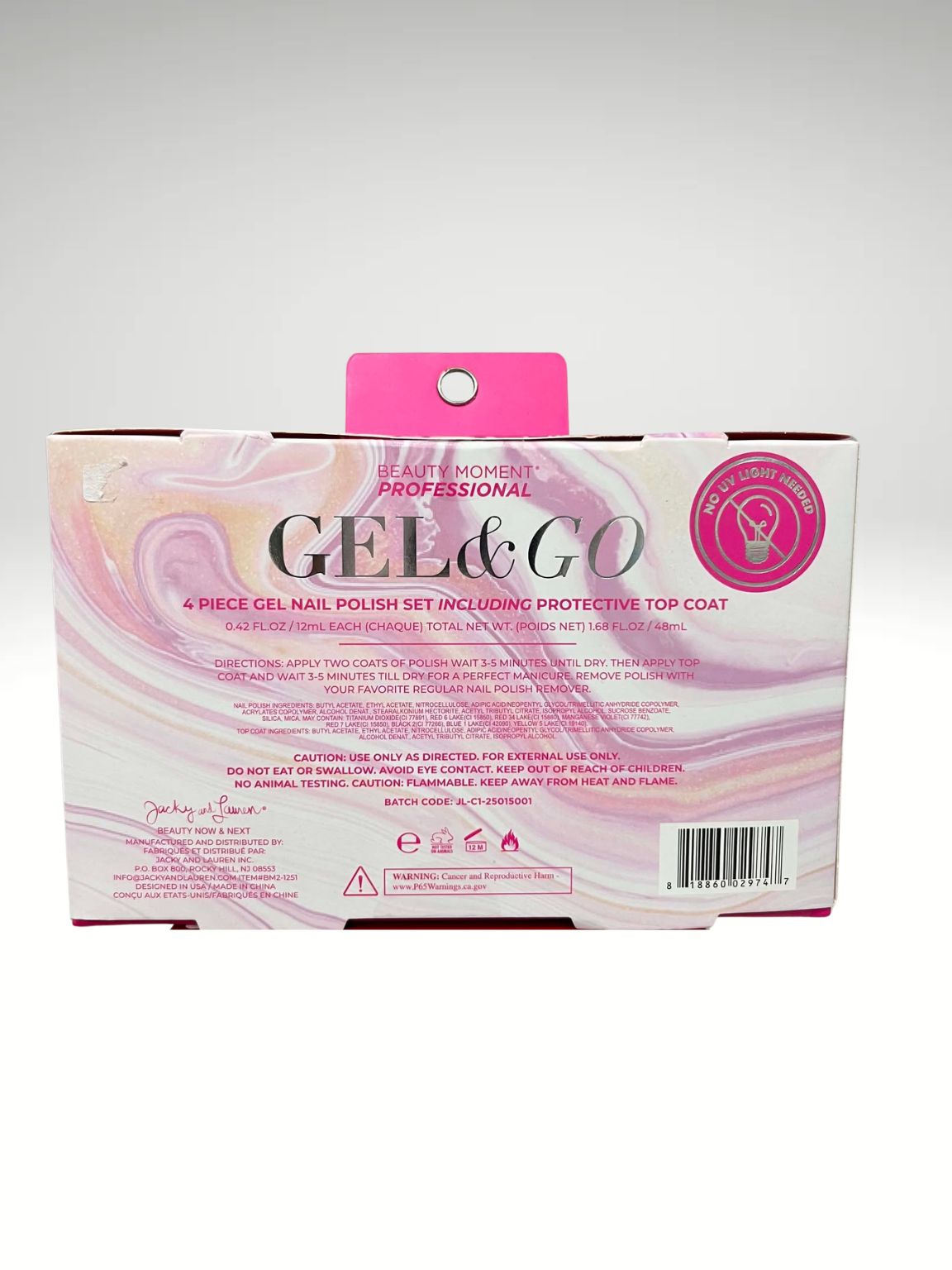 Gel & Go Nail Polish 4-Piece Nail Polish Set with Protective Top Coat Item 0007 - Image 3