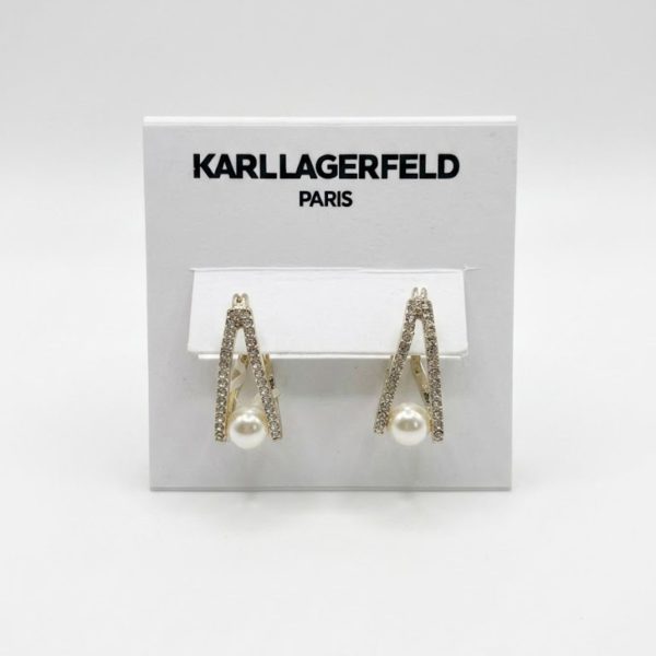 Karl Lagerfeld Paris Pearl Crystal Drop Earrings Item #5051