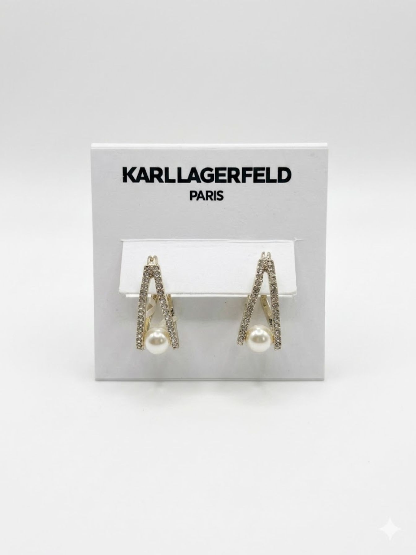 Karl Lagerfeld Paris Pearl Crystal Drop Earrings Item #5051