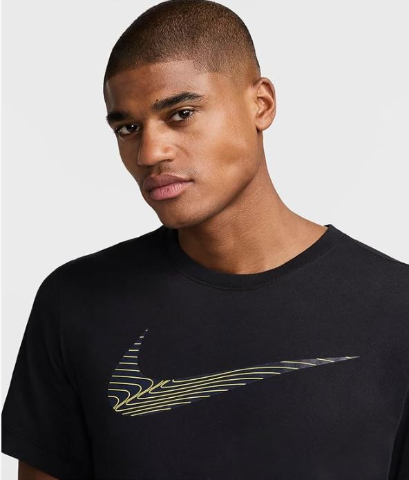 Nike Men's Dri-FIT Training T-Shirt Big Swoosh Logo Black XXL Item #2072 - Image 2