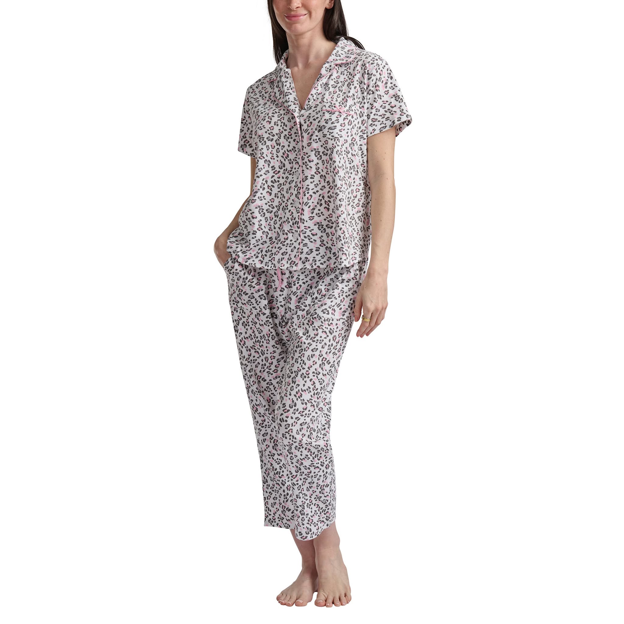 Karen Neuburger Womens 2 Pieces Pajama Set Black Large Item #2084 - Image 2