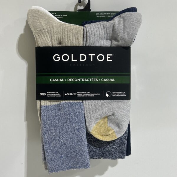 GOLDTOE EDITION MEN'S CASUAL CUSHION CREW SOCKS, 6 PACK SHOE SIZE 6-12.5 Item 6014