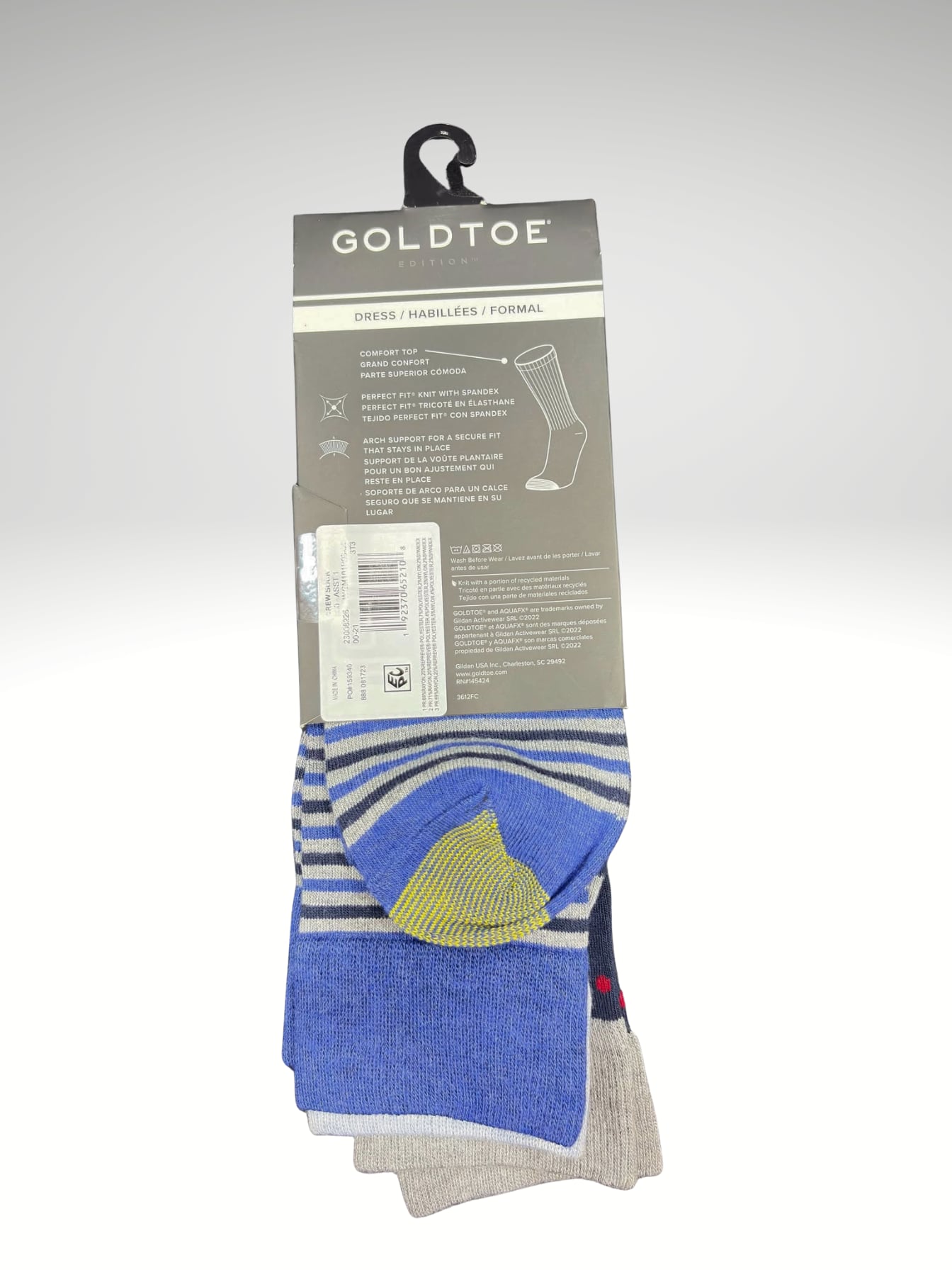 Gold Toe Edition Dress Crew Socks Assorted, 3 Pack Item 6002 - Image 3