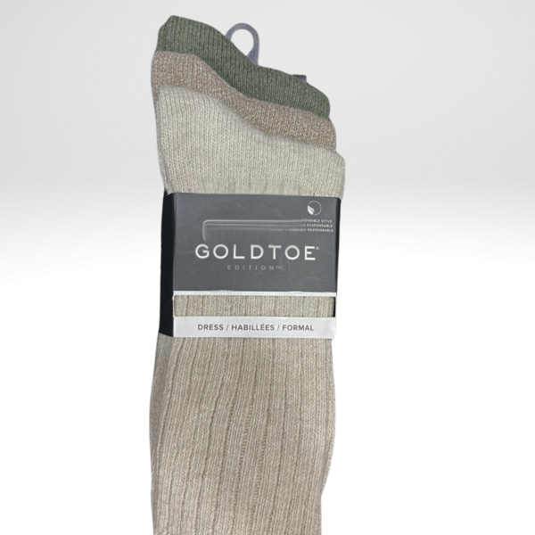 GOLDTOE Edition Mens Everyday Rib Crew Socks, 3-Pack Item 6004