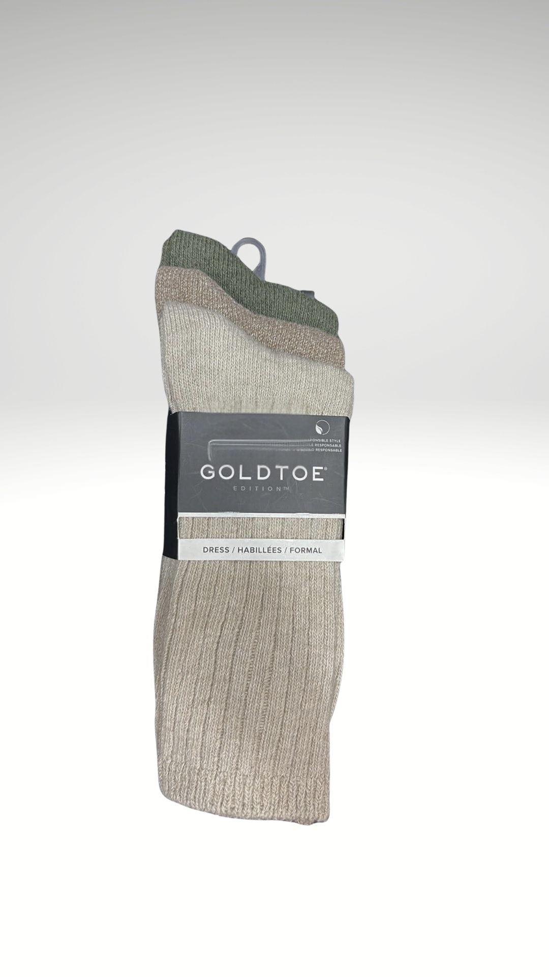 GOLDTOE Edition Mens Everyday Rib Crew Socks, 3-Pack Item 6004