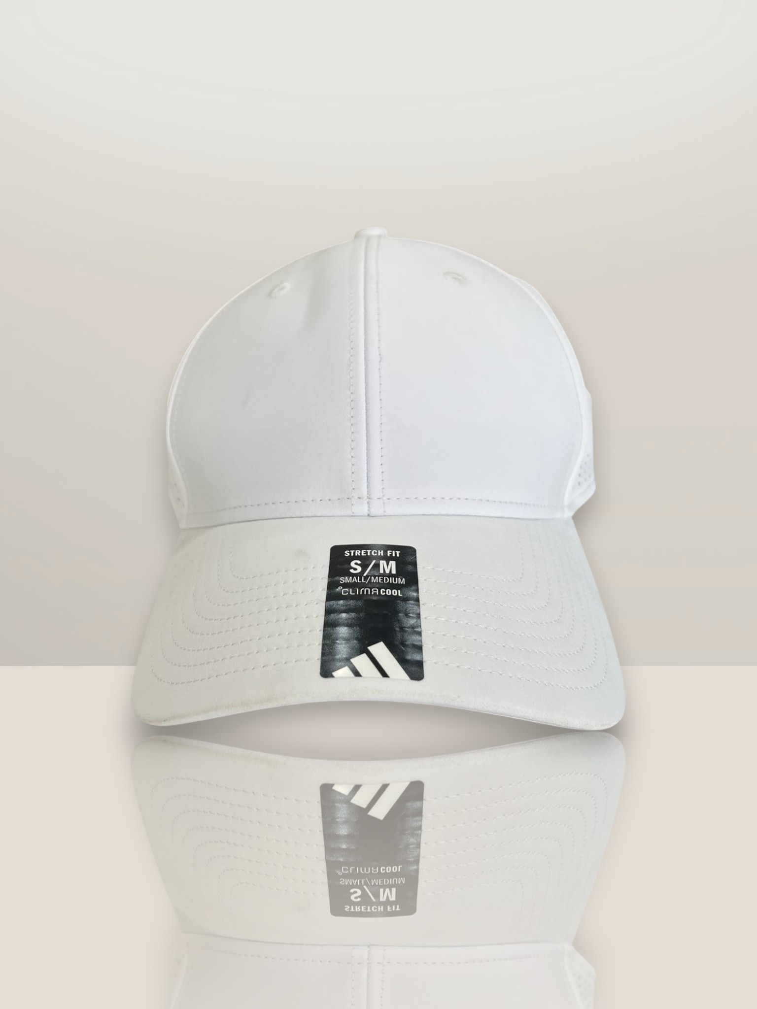 Adidas Stretch Fit Baseball Cap White Small/Medium Item #2050