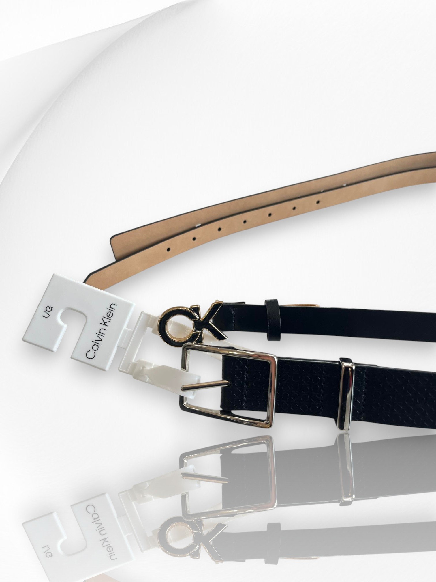 Calvin Klein Women's Leather Belt Set of 2 Size L Item #2015 - Image 2
