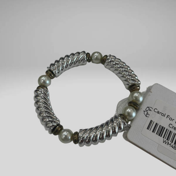 Carol for Evagrhm Bracelet Cream Gold Item #5058