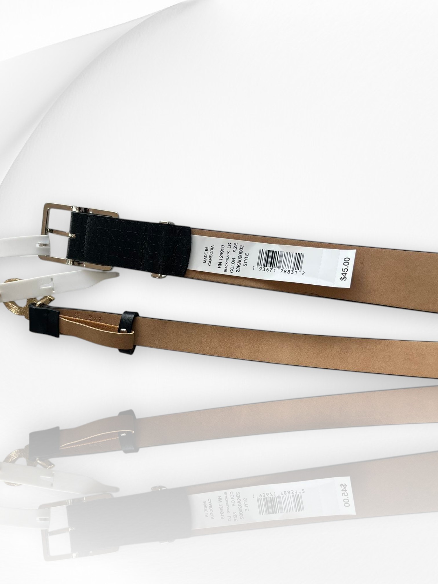 Calvin Klein Women's Leather Belt Set of 2 Size L Item #2015 - Image 5