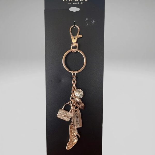 Guess Los Angeles Rose Gold Logo Purse Clip and Keychain Item #5038