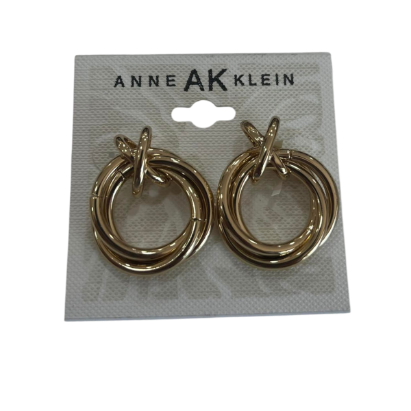 Anne Klein Interlocking Triple Hoop Earrings Gold-Tone Item #5048