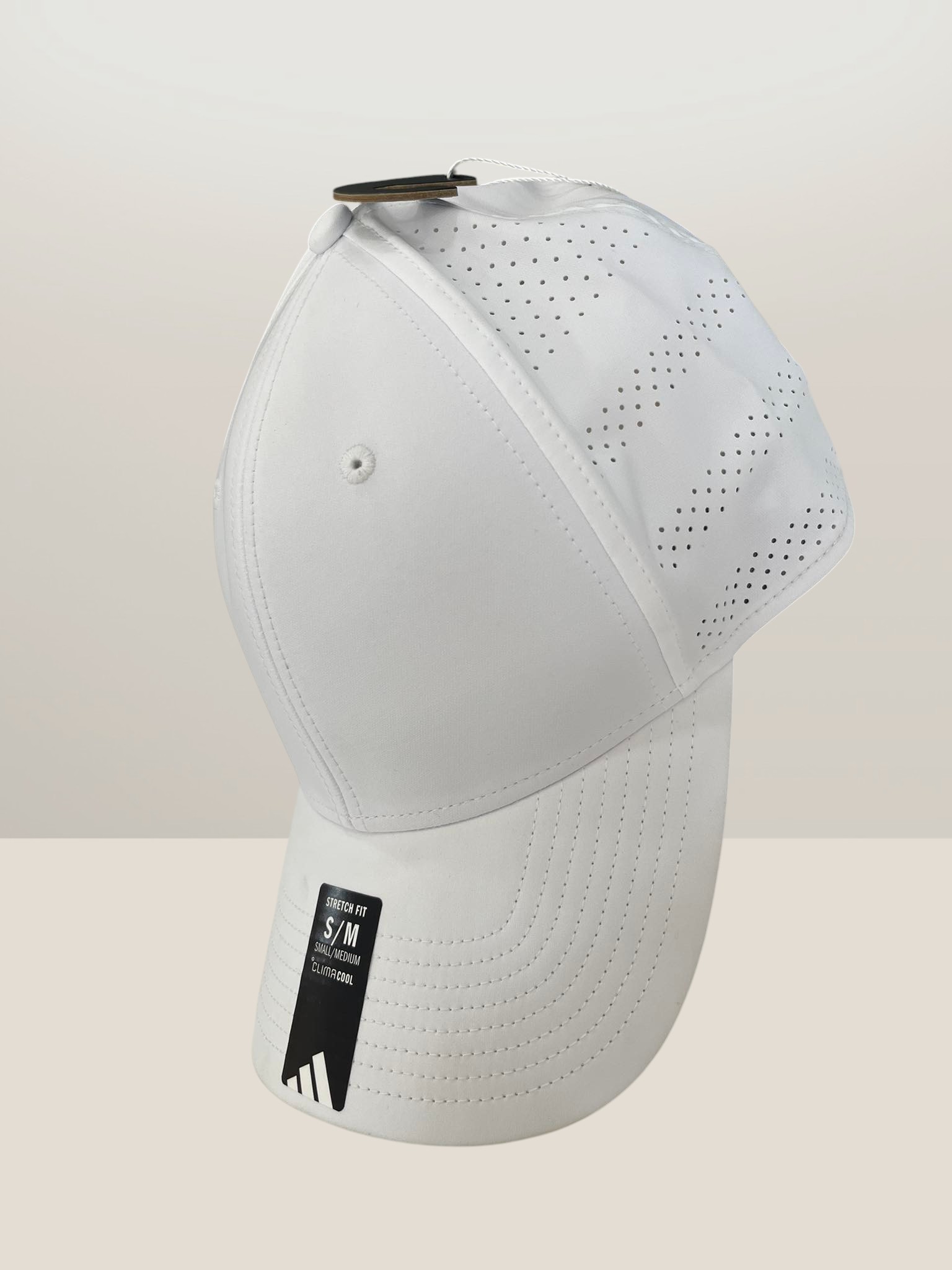 Adidas Stretch Fit Baseball Cap White Small/Medium Item #2050 - Image 4