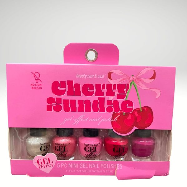 Cherry Sundae 5-Piece Mini Nail Gel Polishes 5mL Item 0003