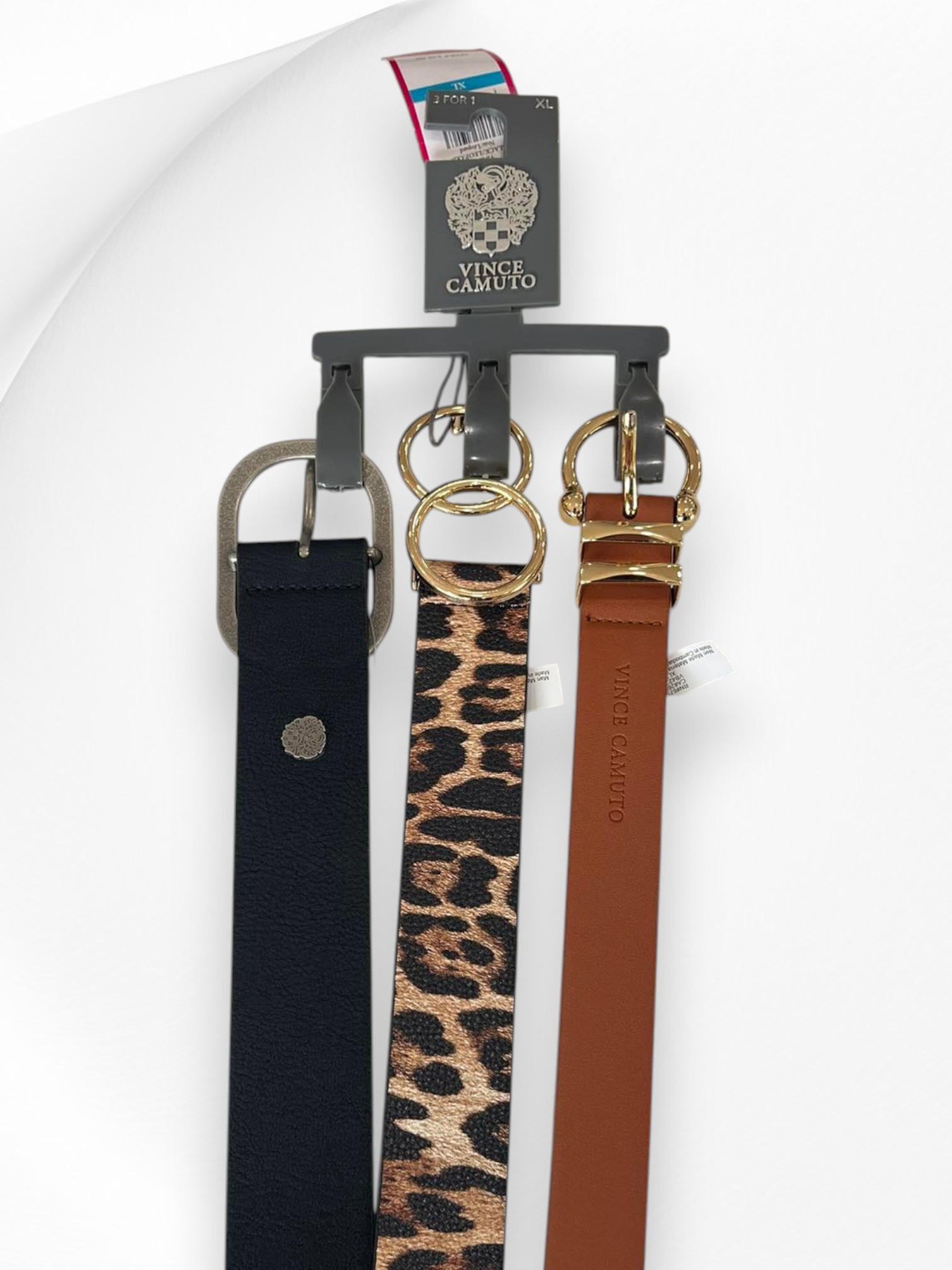 Vince Camuto Set of 3 Faux Leather Belts Size XL Item #2017