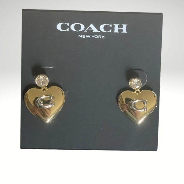 Coach Signature Heart Drop Earrings Item #5028