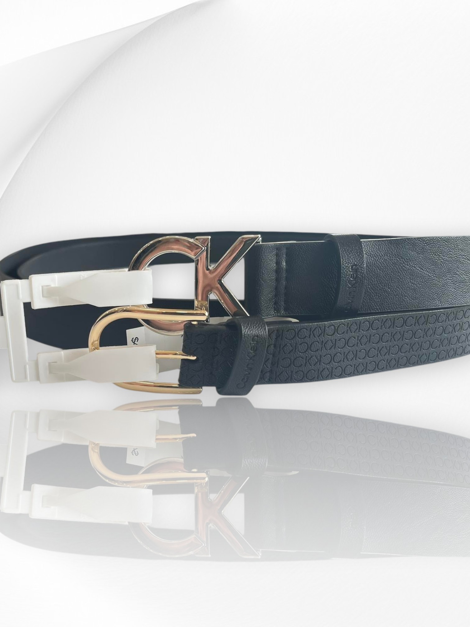 Calvin Klein Women's Leather Belt Set of 2 Size XL Item #2014 - Image 2