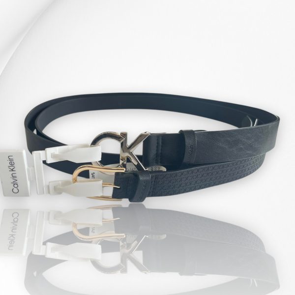 Calvin Klein Women's Leather Belt Set of 2 Size XL Item #2014