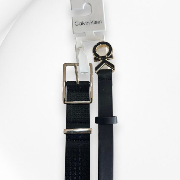 Calvin Klein Women's Leather Belt Set of 2 Size L Item #2015