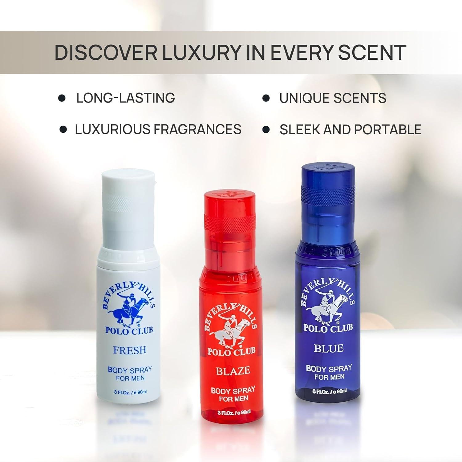 Beverly Hills POLO CLUB NATURAL Deodorant Spray 3pc Set - Image 4