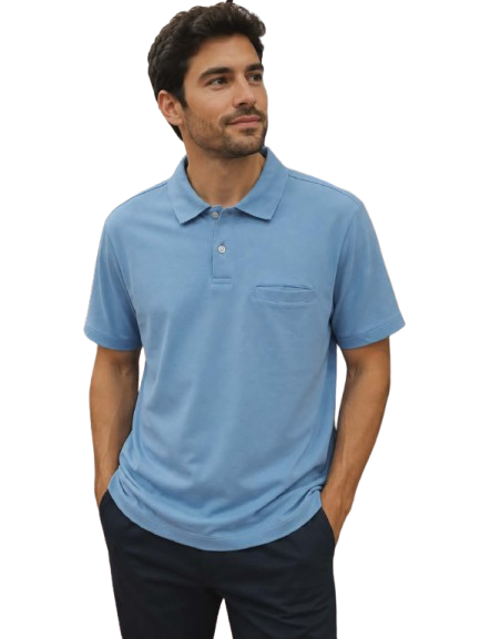 Van Heusen Polo Shirt Blue Large Item #2057