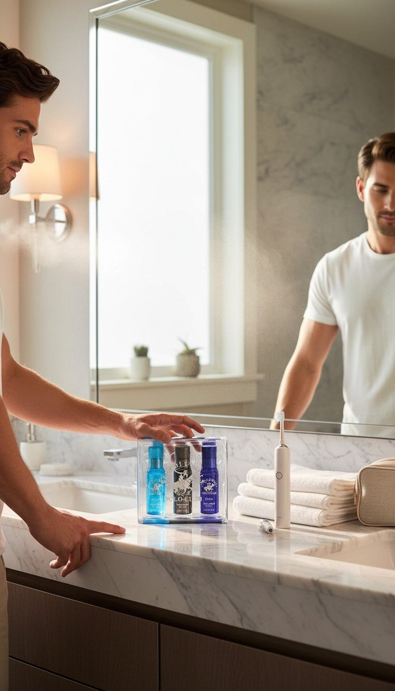 Beverly Hills Polo Club Men's Signature Body Spray Collection 3-Piece Gift Set. Active, Sexy, Blue - Image 3