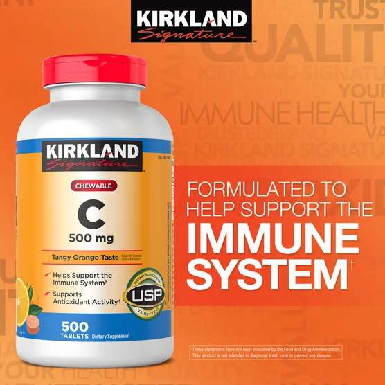 Kirkland Signature Chewable Vitamin C 500 mg., 500 Tablets - Image 3