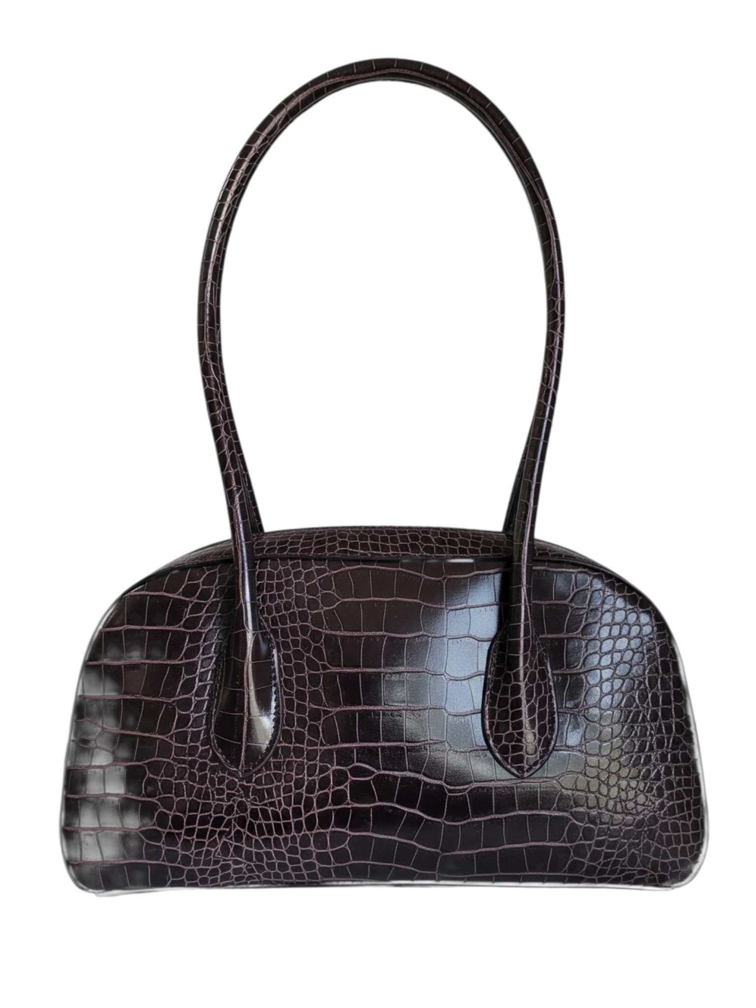 Aldo Baguette Bag with Croc Style Wine Red - Image 2