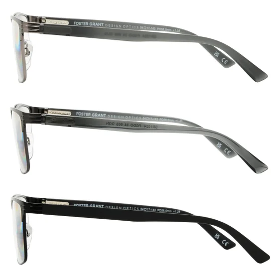 Design Optics by Foster Grant #668 Metal Square Reading Glasses, 3-pack - Image 4