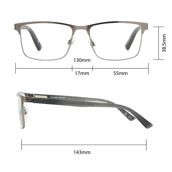 Design Optics by Foster Grant #668 Metal Square Reading Glasses, 3-pack - Image 5