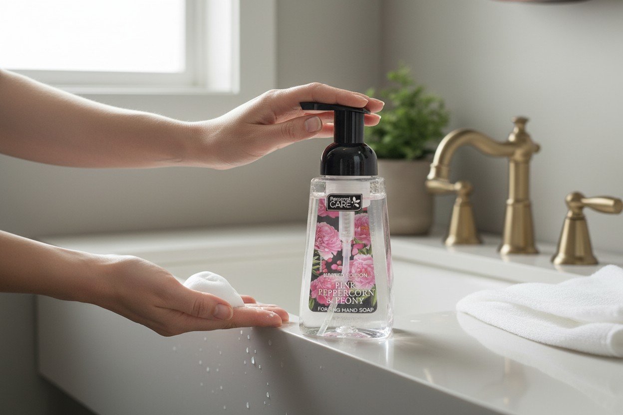 PERSONAL CARE LIMITED EDITION PINK PEPPERCORN & PEONY FOAMING HAND SOAP 237ml - Image 3