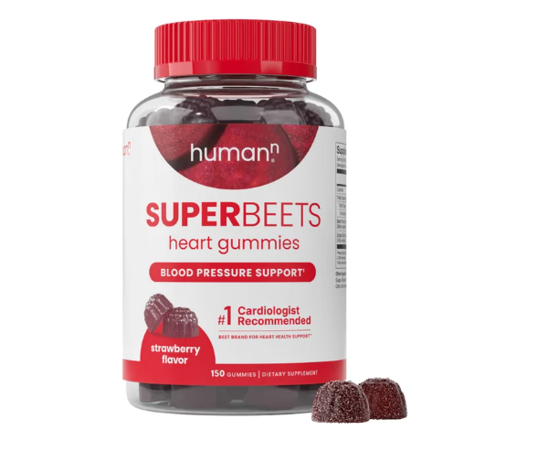 SuperBeets Heart Gummies, Strawberry, 150gummies Item #4030