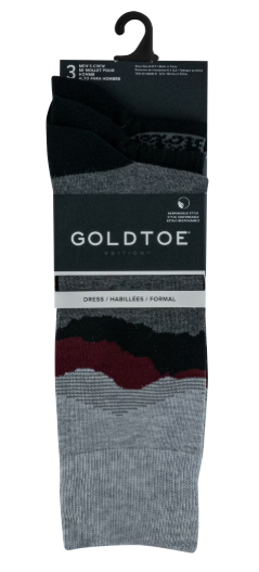 GoldToe Edition Mens Blueridge Crew Socks Assorted, 3 Pack Item 6001 - Image 2