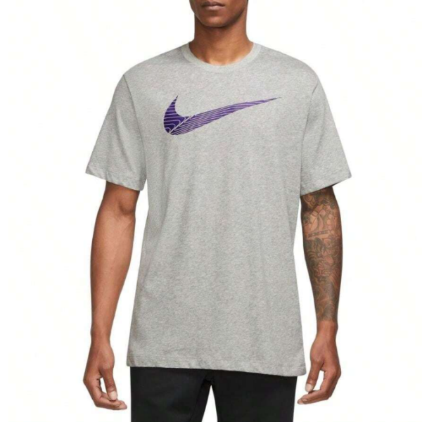 Nike Men’s Dri-FIT Training T-Shirt Big Swoosh Logo Gray Small Item #2069
