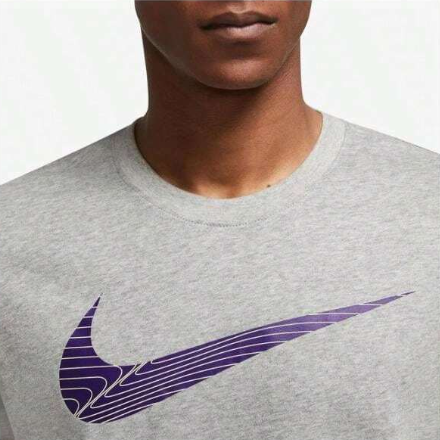 Nike Men’s Dri-FIT Training T-Shirt Big Swoosh Logo Gray Small Item #2069 - Image 3