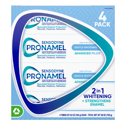 SENSODYNE Pronamel Gentle Whitening Advanced Toothpaste, 6.5 oz, 4-pack Item #3023