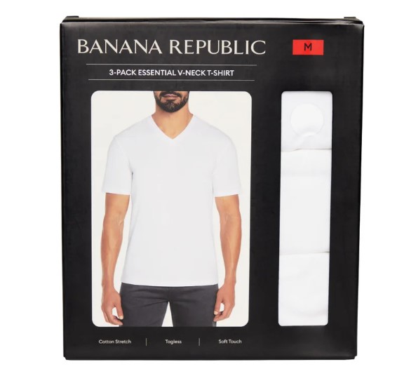Banana Republic Men's V-Neck Tee, 3-pack Item #2018 - Image 5