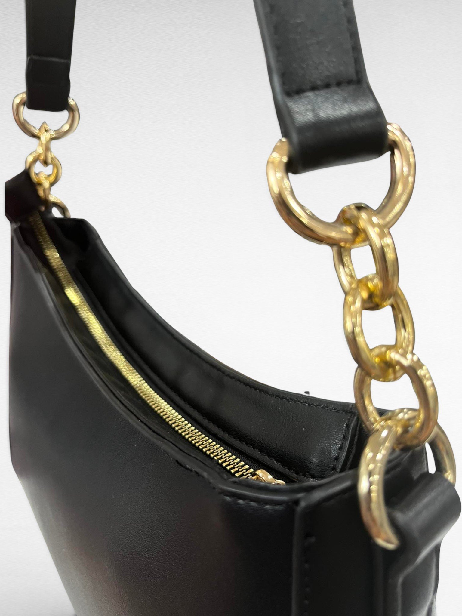 Studio Collection Shoulder Bag Plain Black - Image 2