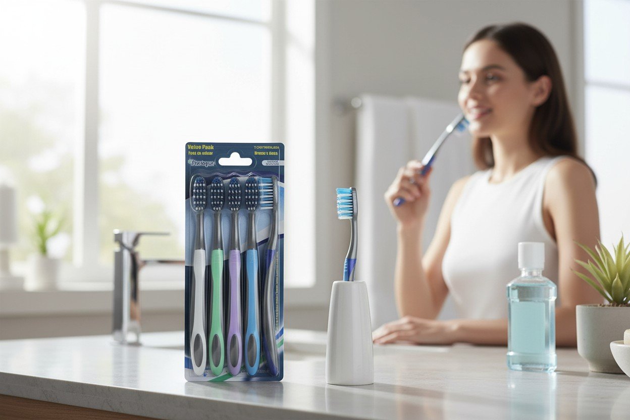 PRO-TEQUE VALUE PACK TOOTHBRUSH MEDIUM BRISTLE 5 PCS - Image 3