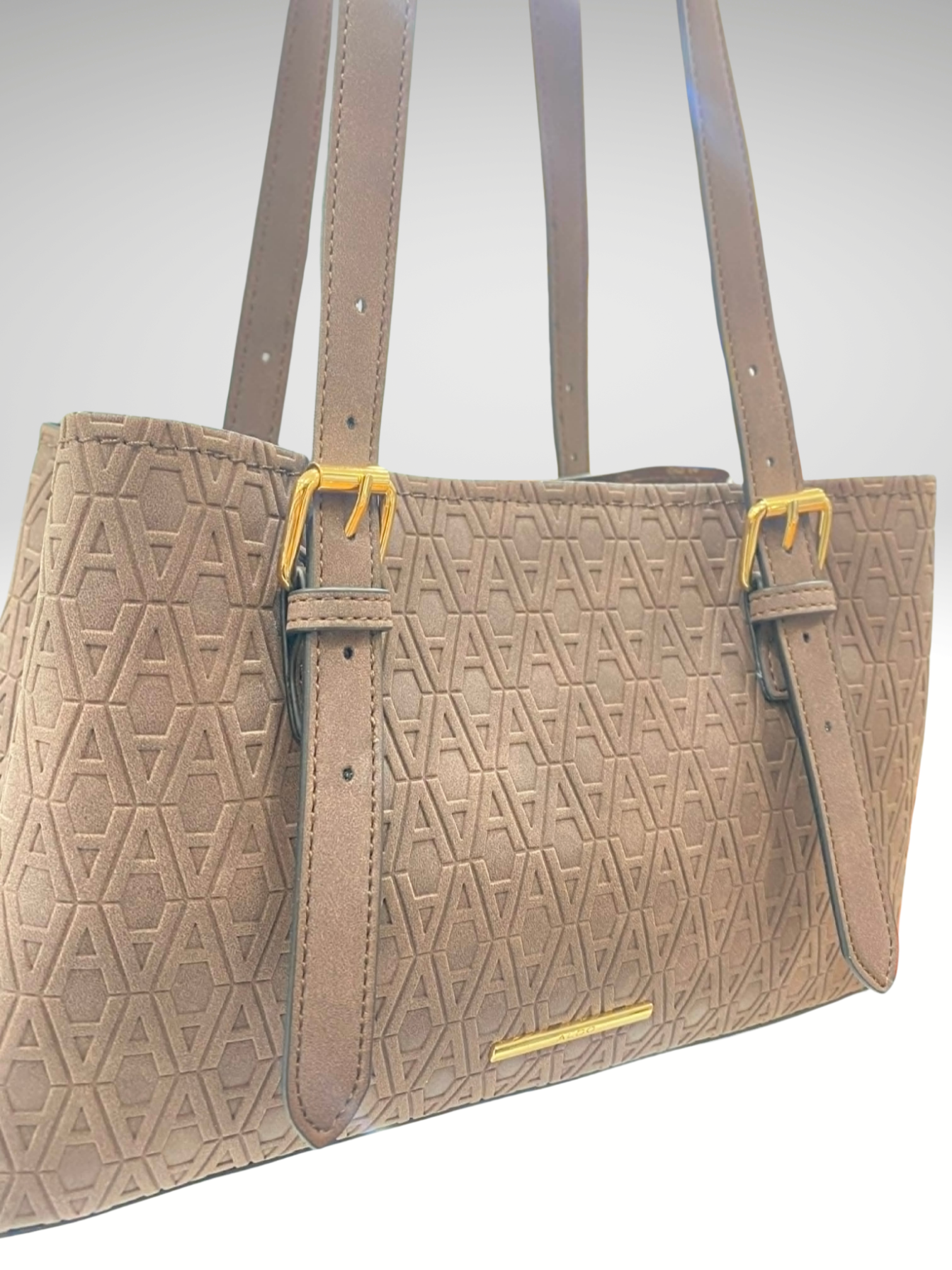 Aldo Shoulder Bag Embossed SIG Cocoa Item #11228 - Image 2